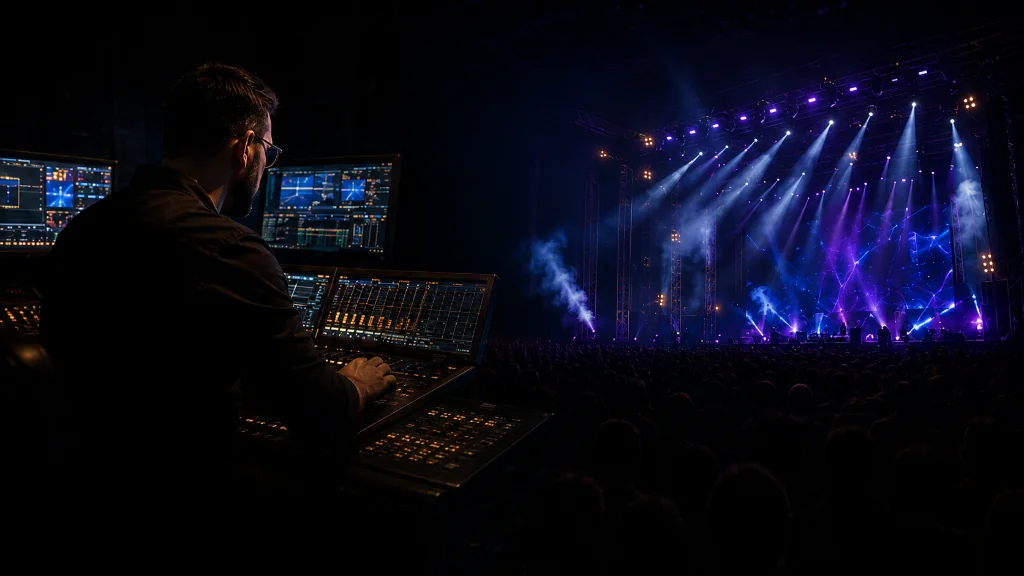 Iluminação de Palco e Console de Operação JV LIGHT
